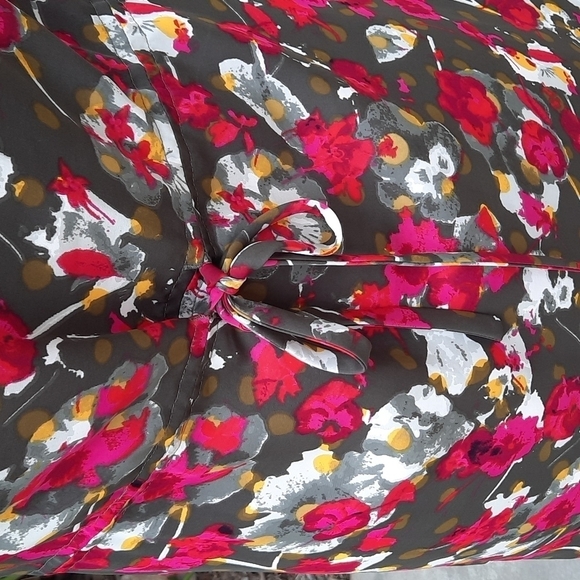 Rachel Rachel Roy Floral Trapeze Dress Olive Green Pink Sleeveless Flowy small - Picture 5 of 11